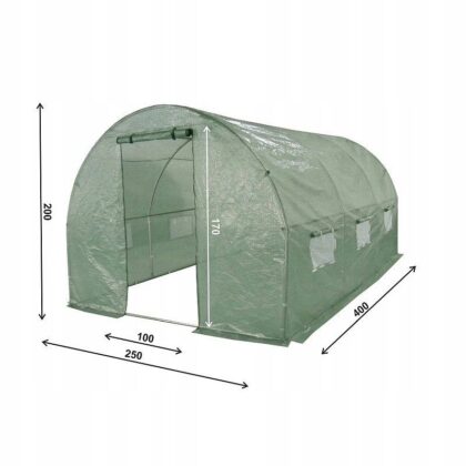 Armuota šiltnamio plėvelė, 2,5 x 4 m, žalia