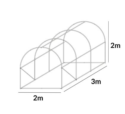 Šiltnamio rėmas, 6 m2, 2 x 3 m