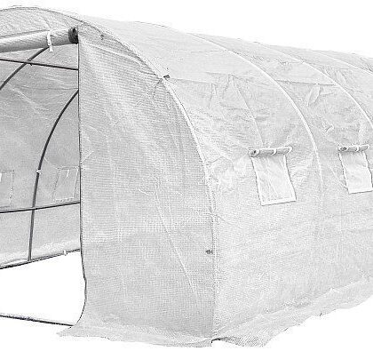 Šiltnamis su armuota plėvele, 24 m2, 8 x 3 m, baltas