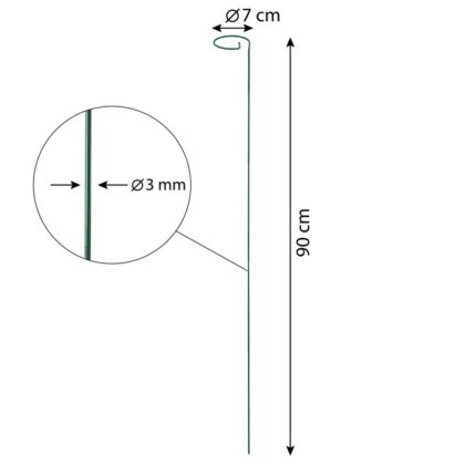 augalų atrama su kilpele, 90 cm