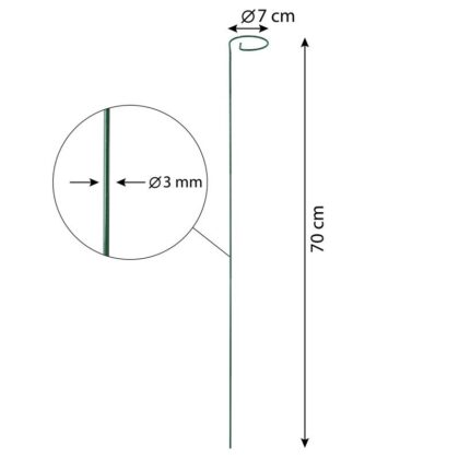 augalų atrama su kilpele, 70 cm