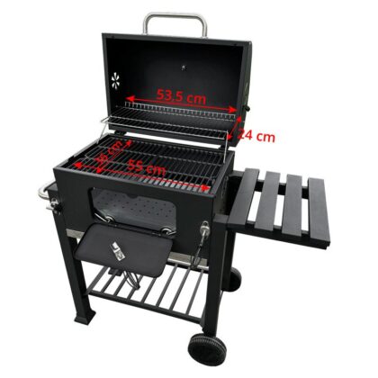 kepsninė – grilis. 113.5 x 50 x 107 cm. su ketaus grotelėmis ir uždangalu