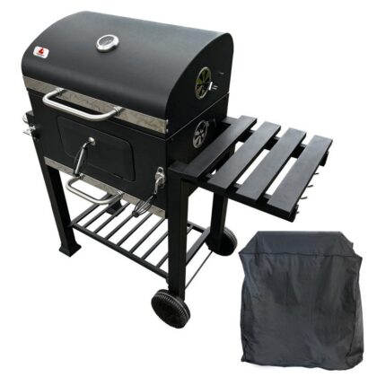 kepsninė – grilis. 113.5 x 50 x 107 cm. su ketaus grotelėmis ir uždangalu