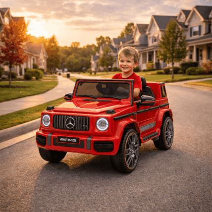 vaikiškas elektromobilis mercedes g63 hatis, raudonas