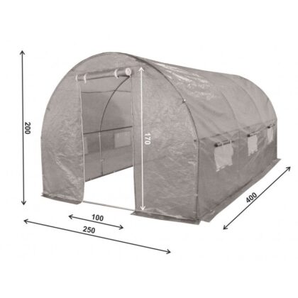 armuota šiltnamio plėvelė, 2.5x4 m, pilka