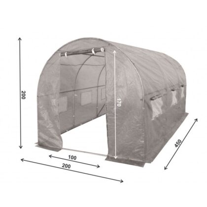 armuota šiltnamio plėvelė, 2x4.5 m, pilka