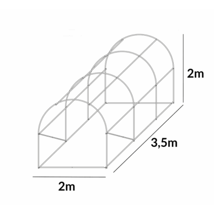 Šiltnamio rėmas, 7 m2, 2x3.5 m
