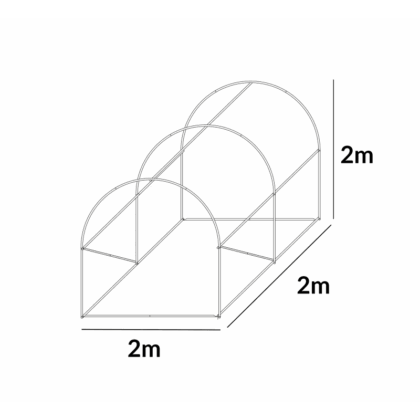 Šiltnamio rėmas, 4 m2, 2x2 m