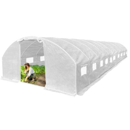 Šiltnamis su armuota plėvele, 40 m2, 4x10 m, baltas