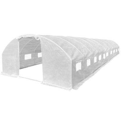 Šiltnamis su armuota plėvele, 40 m2, 4x10 m, baltas