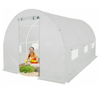 Šiltnamis su armuota plėvele, 7 m2, 2x3,5 m, baltas
