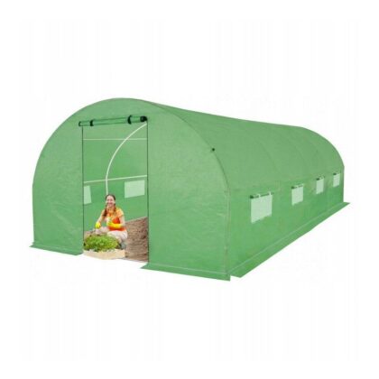 Šiltnamis su armuota plėvele, 13,5 m2, 3x4,5 m, žalias
