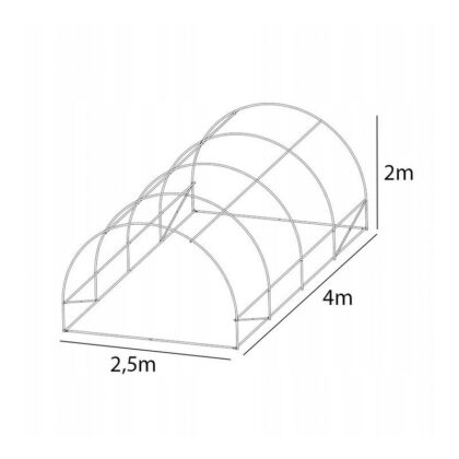 Šiltnamis su armuota plėvele, 10 m2, 2,5x4 m, žalias