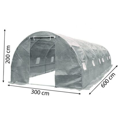 Šiltnamis su armuota plėvele, 18 m2, 3x6 m, pilkas