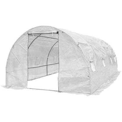 Šiltnamis su armuota plėvele, 10 m2, 2,5x4 m, baltas