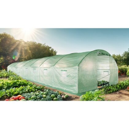 Šiltnamis su armuota plėvele, 32 m2, 4x8 m, žalias