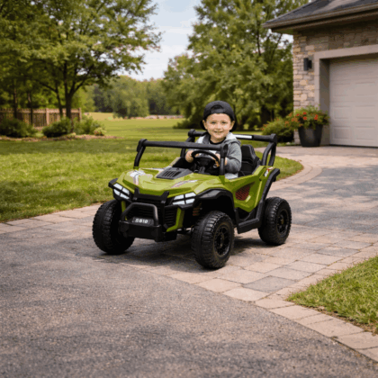 vaikiškas elektrinis bagis hatis, žalias