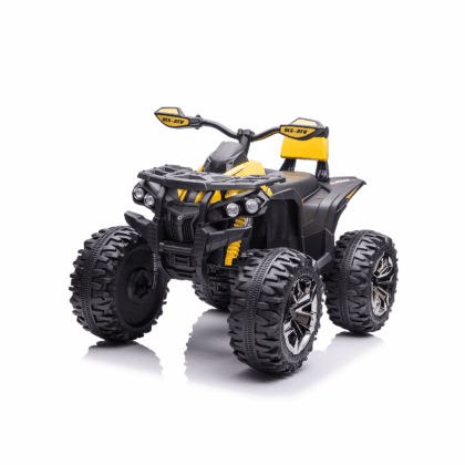 vaikiškas elektrinis keturratis, geltonas