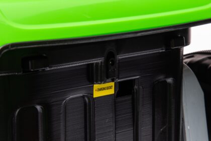 vaikiškas elektrinis traktorius su priekaba, žalias/geltonas