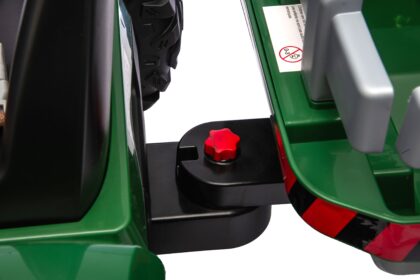 vaikiškas elektrinis traktorius su priekaba, tamsiai žalias/pilkas