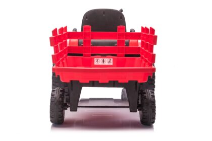 vaikiškas elektrinis traktorius su priekaba hatis, raudonas/juodas