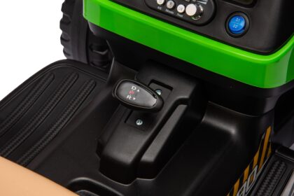 vaikiškas elektrinis traktorius su priekaba, žalias/geltonas