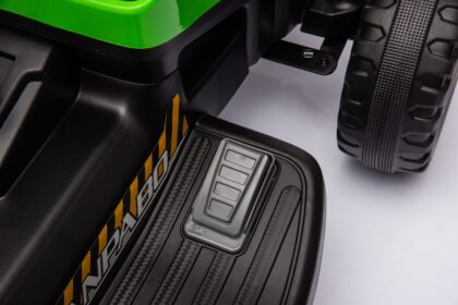 vaikiškas elektrinis traktorius su priekaba, žalias/geltonas