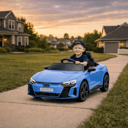 vaikiškas elektromobilis audi rs e tron gt hatis, mėlynas