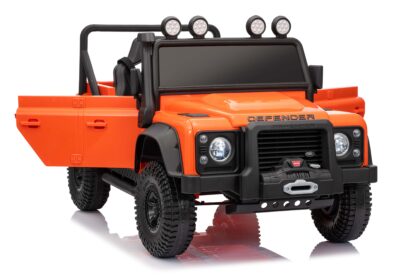 vaikiškas elektromobilis land rover defender, oranžinis