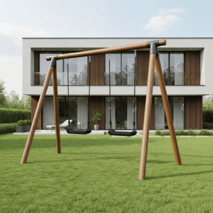 dvigubas sūpynių rėmas hatis „tuko“ su sūpynėmis